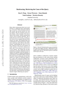 Backtracing: Retrieving the Cause of the Query