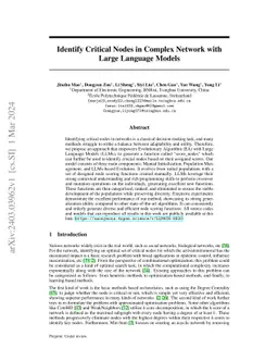 Identify Critical Nodes in Complex Network with Large Language Models