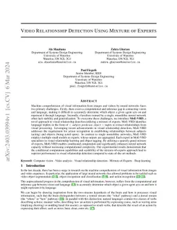 Video Relationship Detection Using Mixture of Experts