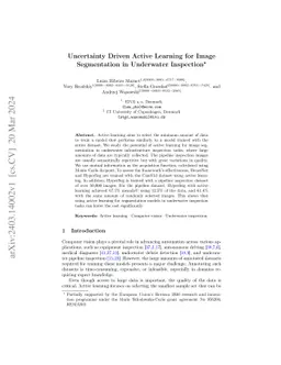 Uncertainty Driven Active Learning for Image Segmentation in Underwater
  Inspection