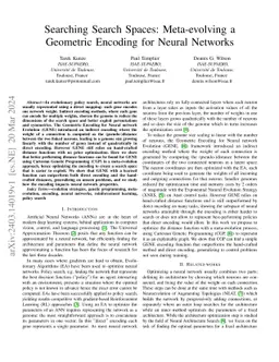Searching Search Spaces: Meta-evolving a Geometric Encoding for Neural
  Networks