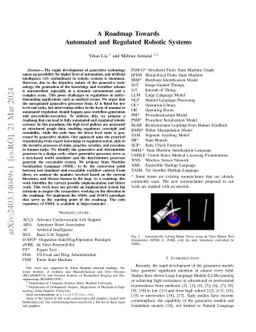 A Roadmap Towards Automated and Regulated Robotic Systems