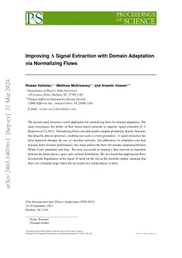 Improving $Λ$ Signal Extraction with Domain Adaptation via
  Normalizing Flows