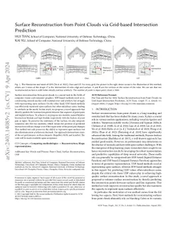 Surface Reconstruction from Point Clouds via Grid-based Intersection
  Prediction