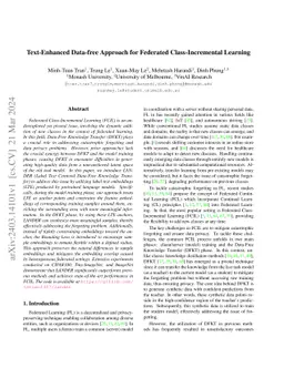 Text-Enhanced Data-free Approach for Federated Class-Incremental
  Learning