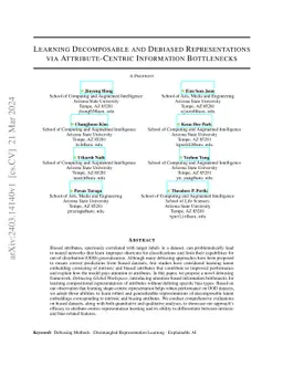 Learning Decomposable and Debiased Representations via Attribute-Centric
  Information Bottlenecks