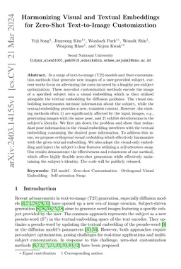 Harmonizing Visual and Textual Embeddings for Zero-Shot Text-to-Image
  Customization