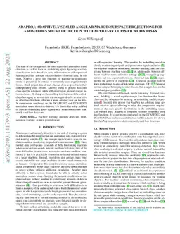 AdaProj: Adaptively Scaled Angular Margin Subspace Projections for
  Anomalous Sound Detection with Auxiliary Classification Tasks