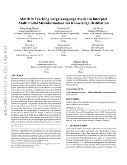 MMIDR: Teaching Large Language Model to Interpret Multimodal
  Misinformation via Knowledge Distillation