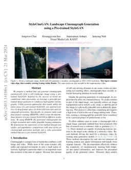 StyleCineGAN: Landscape Cinemagraph Generation using a Pre-trained
  StyleGAN