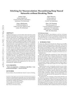 Stitching for Neuroevolution: Recombining Deep Neural Networks without
  Breaking Them