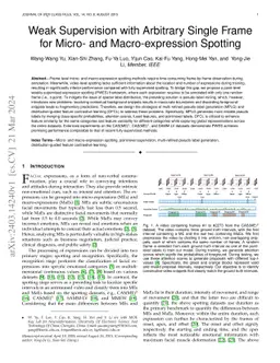 Weak Supervision with Arbitrary Single Frame for Micro- and
  Macro-expression Spotting