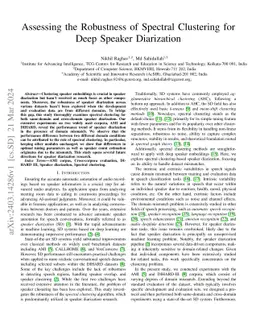 Assessing the Robustness of Spectral Clustering for Deep Speaker
  Diarization