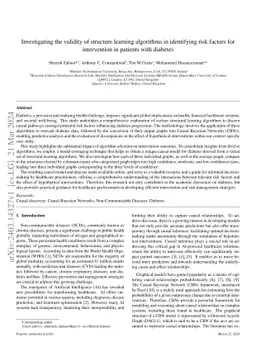 Investigating the validity of structure learning algorithms in
  identifying risk factors for intervention in patients with diabetes