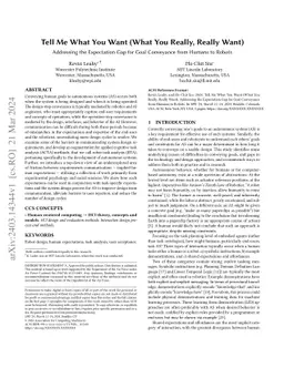 Tell Me What You Want (What You Really, Really Want): Addressing the
  Expectation Gap for Goal Conveyance from Humans to Robots
