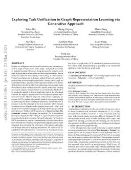 Exploring Task Unification in Graph Representation Learning via
  Generative Approach