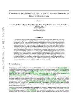Exploring the Potential of Large Language Models in Graph Generation
