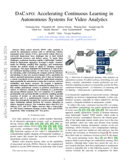 DaCapo: Accelerating Continuous Learning in Autonomous Systems for Video
  Analytics