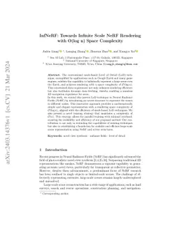 InfNeRF: Towards Infinite Scale NeRF Rendering with O(log n) Space
  Complexity