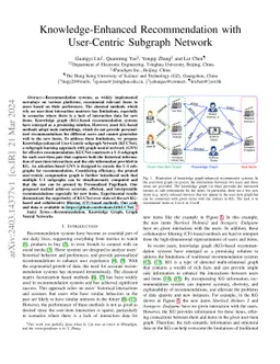 Knowledge-Enhanced Recommendation with User-Centric Subgraph Network