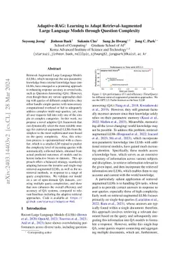 Adaptive-RAG: Learning to Adapt Retrieval-Augmented Large Language
  Models through Question Complexity