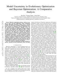 Model Uncertainty in Evolutionary Optimization and Bayesian
  Optimization: A Comparative Analysis