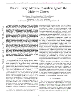 Biased Binary Attribute Classifiers Ignore the Majority Classes