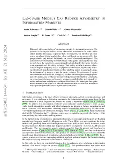 Language Models Can Reduce Asymmetry in Information Markets