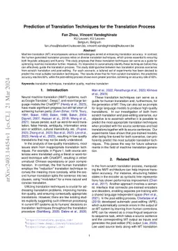 Prediction of Translation Techniques for the Translation Process