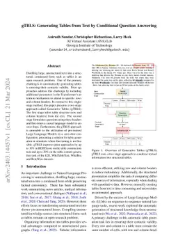 gTBLS: Generating Tables from Text by Conditional Question Answering