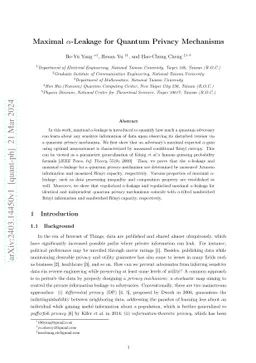 Maximal $α$-Leakage for Quantum Privacy Mechanisms