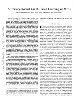 Adversary-Robust Graph-Based Learning of WSIs