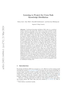 Learning to Project for Cross-Task Knowledge Distillation