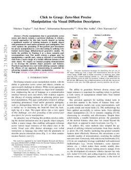 Click to Grasp: Zero-Shot Precise Manipulation via Visual Diffusion
  Descriptors