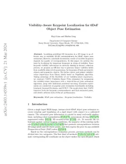 VAPO: Visibility-Aware Keypoint Localization for Efficient 6DoF Object Pose Estimation