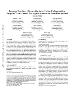 Looking Together $\neq$ Seeing the Same Thing: Understanding Surgeons'
  Visual Needs During Intra-operative Coordination and Instruction