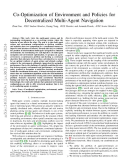 Co-Optimizing Reconfigurable Environments and Policies for Decentralized Multi-Agent Navigation