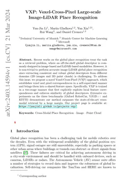 VXP: Voxel-Cross-Pixel Large-scale Image-LiDAR Place Recognition
