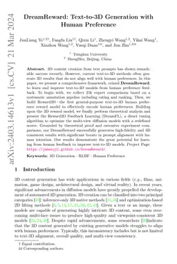 DreamReward: Text-to-3D Generation with Human Preference