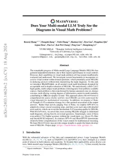 MathVerse: Does Your Multi-modal LLM Truly See the Diagrams in Visual
  Math Problems?