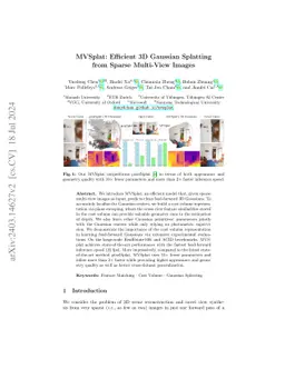 MVSplat: Efficient 3D Gaussian Splatting from Sparse Multi-View Images