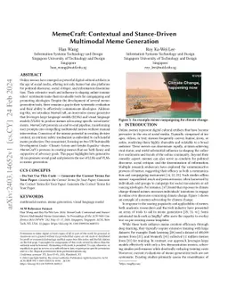 MemeCraft: Contextual and Stance-Driven Multimodal Meme Generation