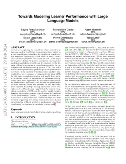 Towards Modeling Learner Performance with Large Language Models