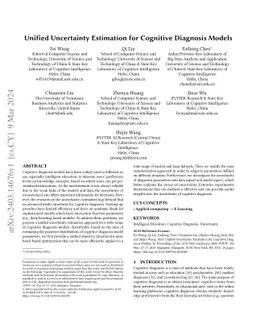 Unified Uncertainty Estimation for Cognitive Diagnosis Models