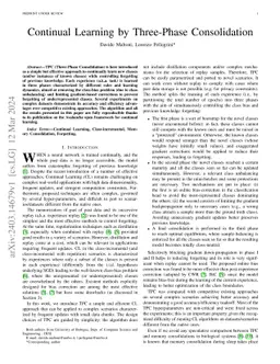 Continual Learning by Three-Phase Consolidation