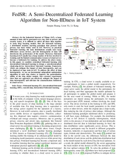 FedSR: A Semi-Decentralized Federated Learning Algorithm for Non-IIDness
  in IoT System