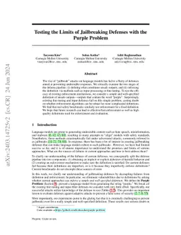 Testing the Limits of Jailbreaking Defenses with the Purple Problem