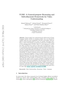VURF: A General-purpose Reasoning and Self-refinement Framework for Video Understanding