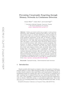 Preventing Catastrophic Forgetting through Memory Networks in Continuous
  Detection