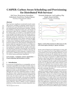 CASPER: Carbon-Aware Scheduling and Provisioning for Distributed Web
  Services